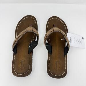 Clarks Fenner Nerice Women’s 8 M Brown Braided Thong Sandals New